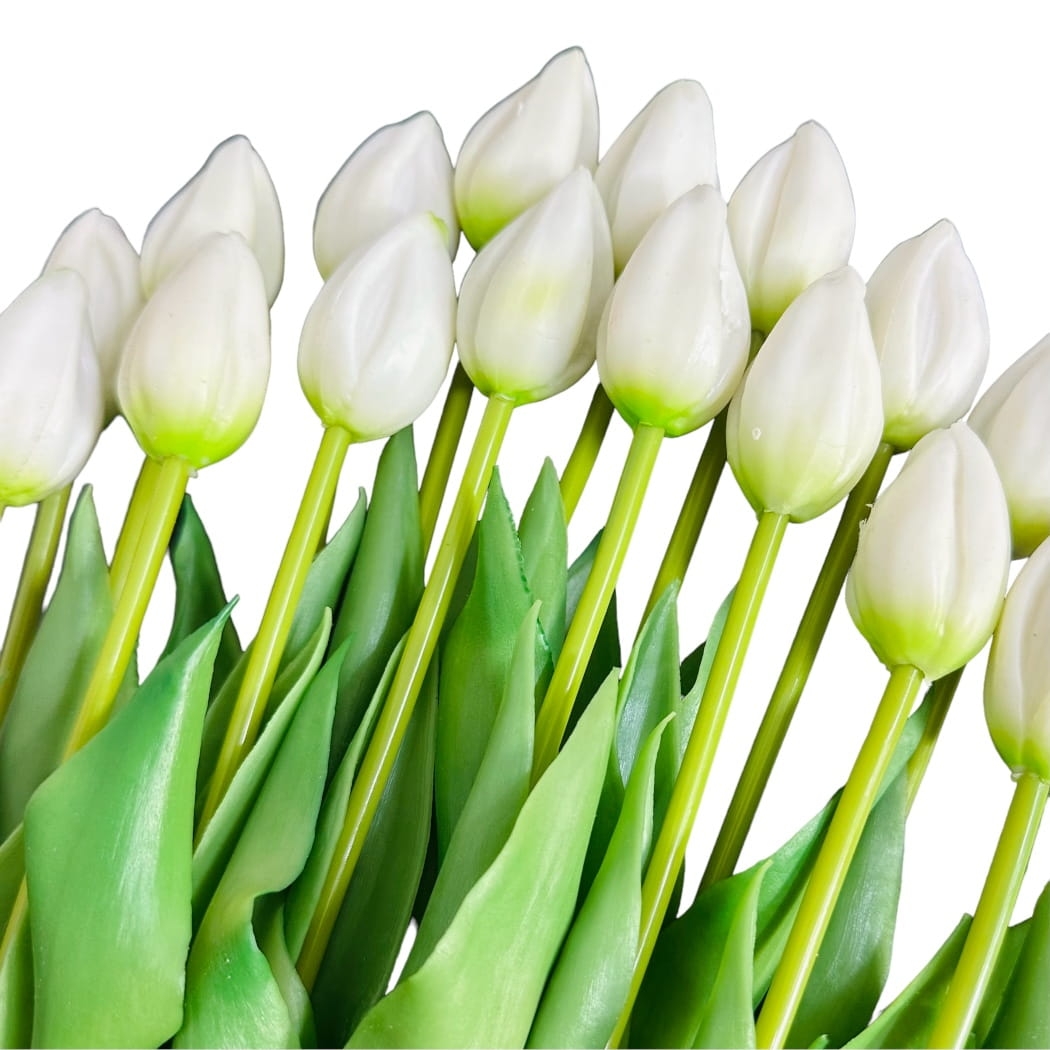 Tulipan silikonowy zamknięty biały