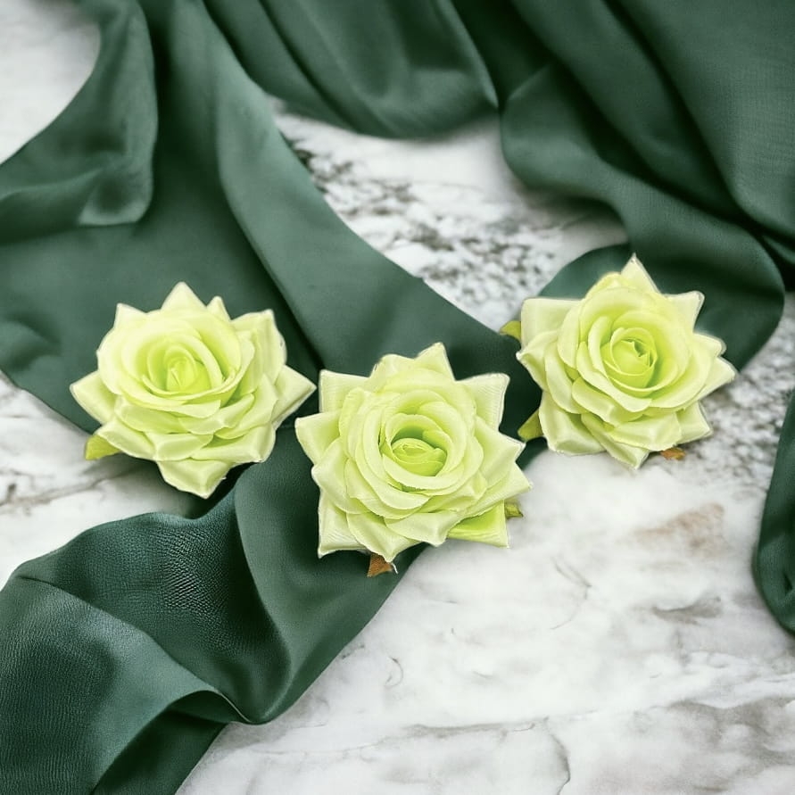 sztuczna róża główka zielona