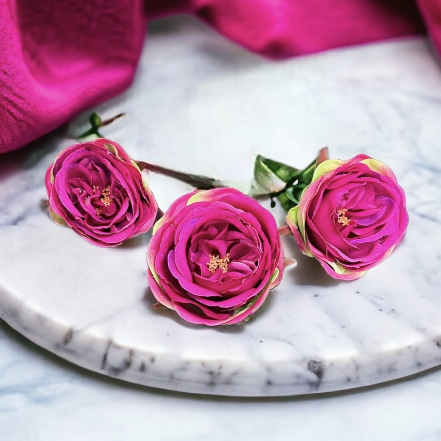 sztuczna róża główka fuksja