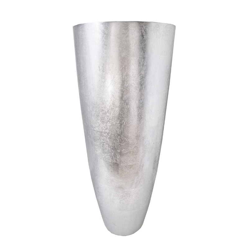 Duża donica do salonu srebrna XL