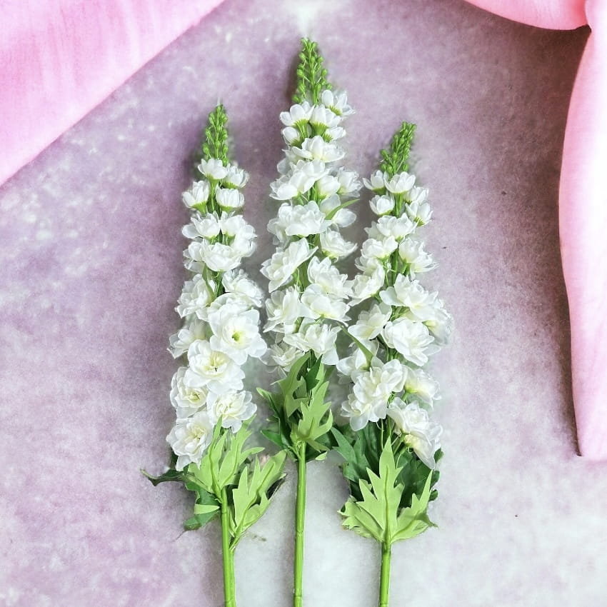 ostróżka sztuczna biała