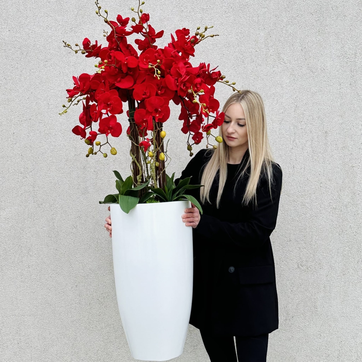 sztuczny storczyk duży czerwony