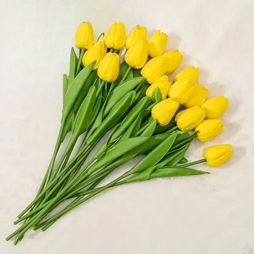 Kwiat sztuczny żółty tulipan 10szt  
