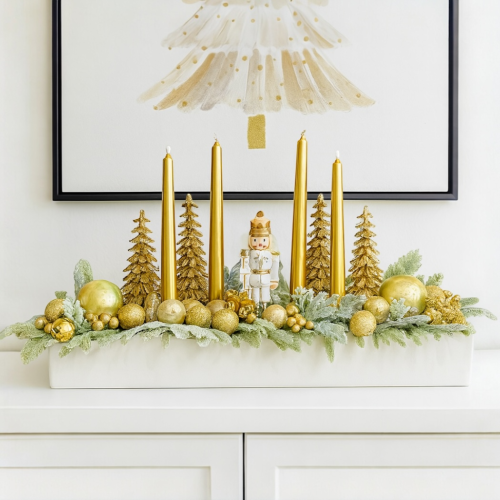 Stroik świąteczny bożonarodzeniowy ze świecami