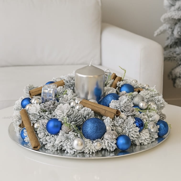 wianek świateczny na talerzu