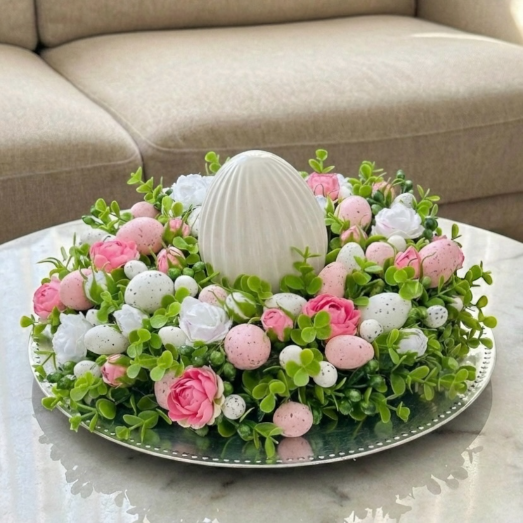 Wianek wielkanocny na talerzu