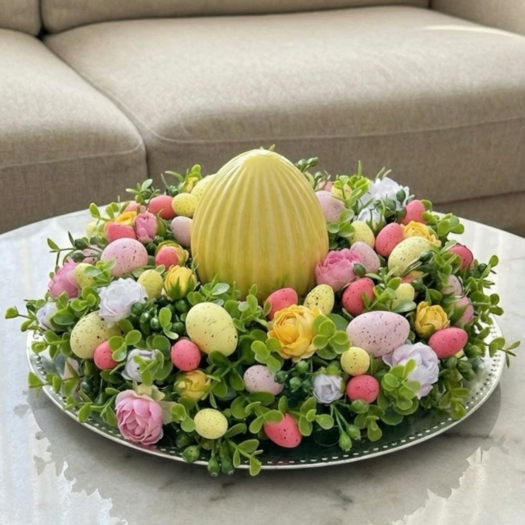 Wianek wielkanocny na talerzu