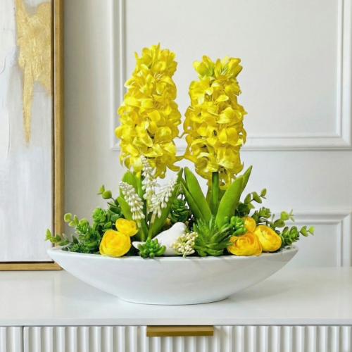 Kompozycja z hiacyntów w doniczce