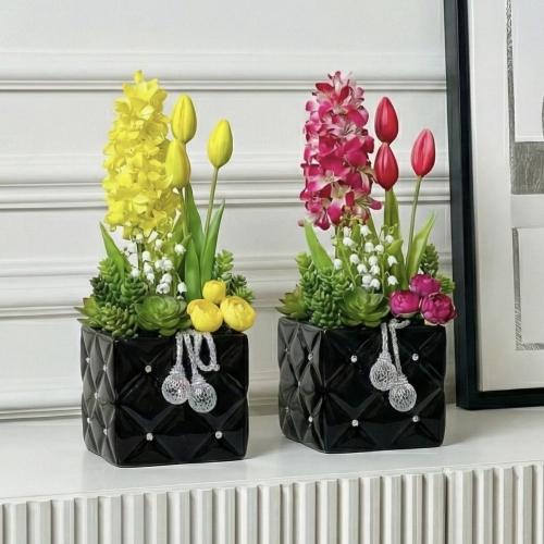 sztuczny hiacynt, silikonowe tulipany, kompozycja wiosenna