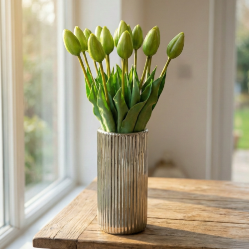 Tulipan silikonowy zamknięty zielony 