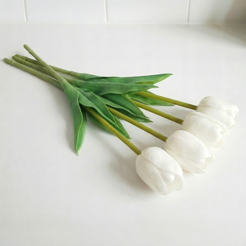 Tulipan silikonowy otwarty biały