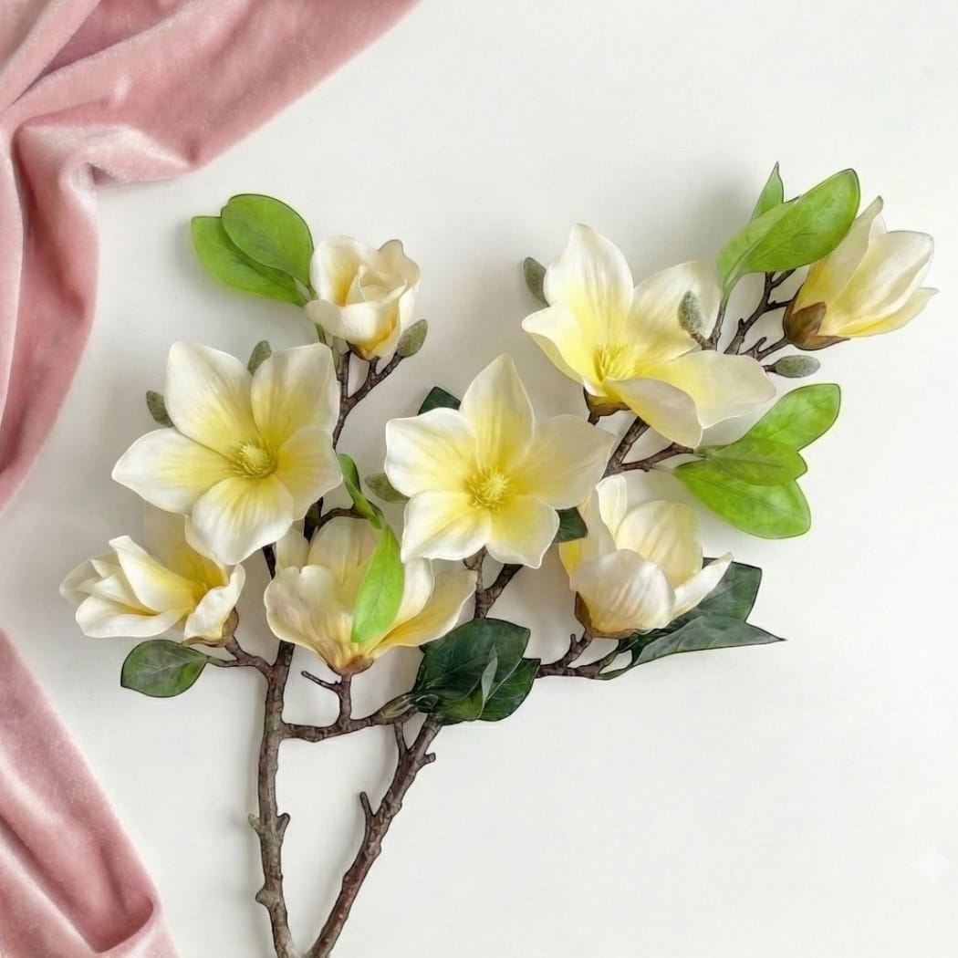 Sztuczna magnolia biała gałązka