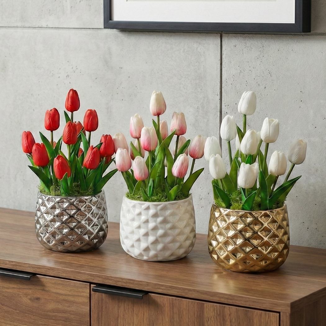 tulipany piankowe, kompozycja wiosenna,