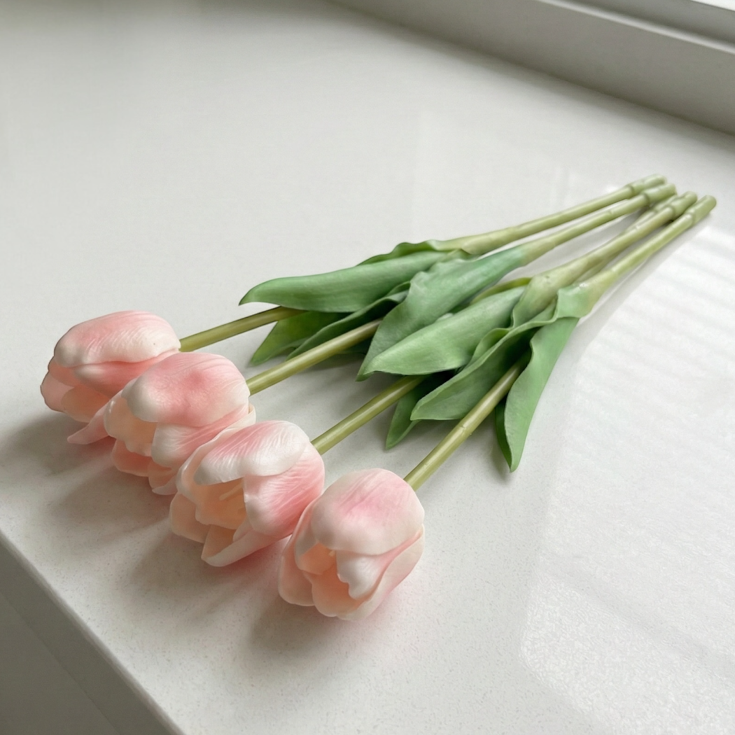 Tulipan silikonowy otwarty różowy