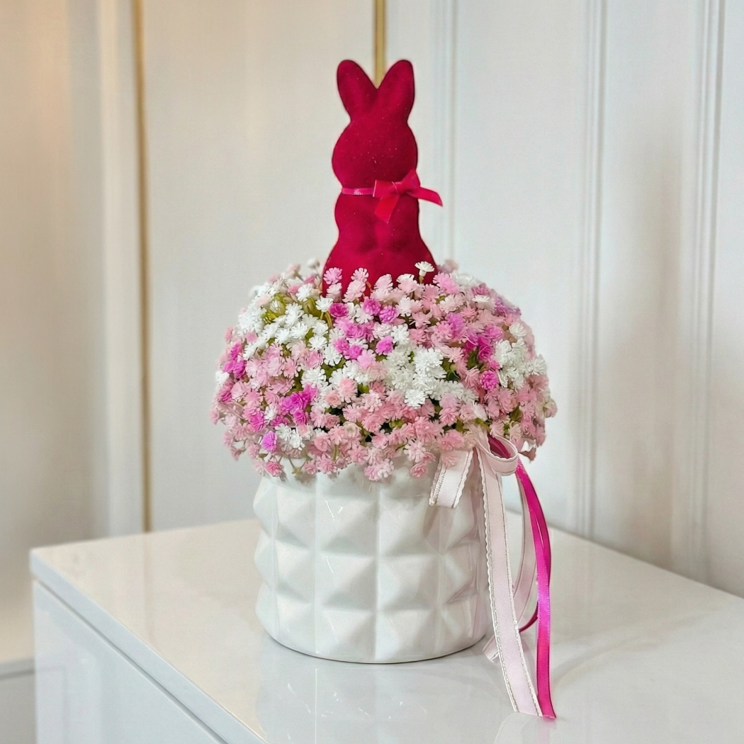 Stroik wielkanocny z zajączkiem