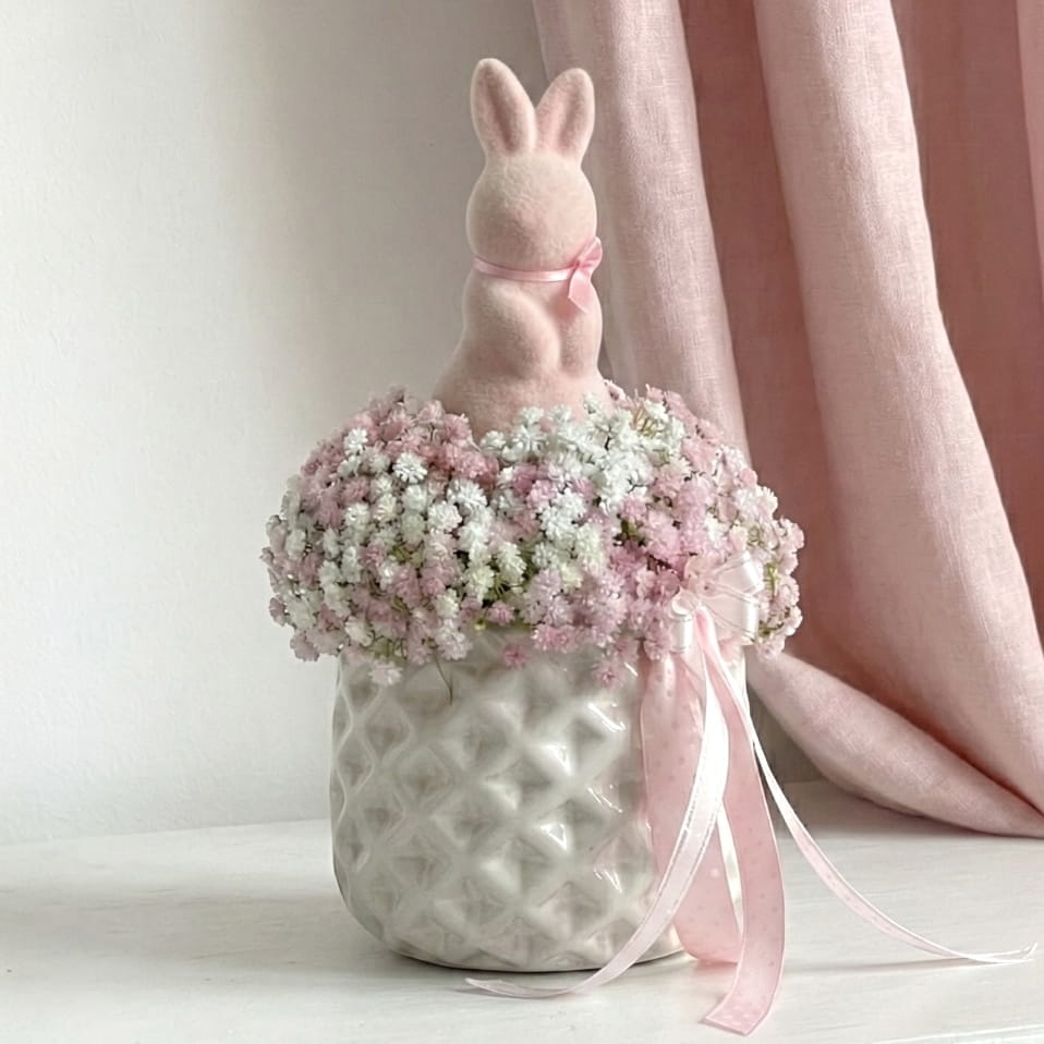 Stroik wielkanocny z zajączkiem