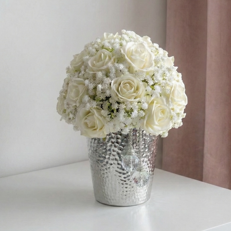 Kompozycje kwiatowe z gipsówki