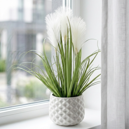 Sztuczna trawa pampasowa w doniczce   
