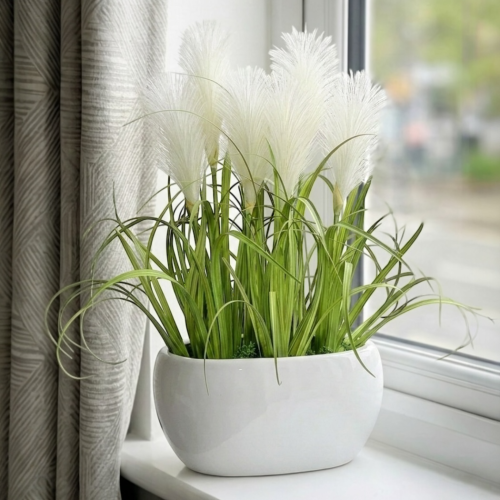 Sztuczna trawa pampasowa w doniczce 
