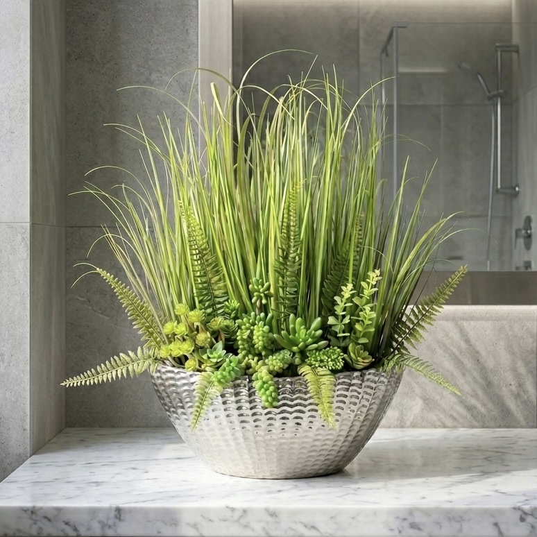 sztuczna trawa w doniczce