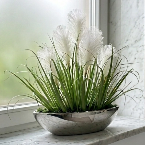 Sztuczna trawa pampasowa w doniczce 