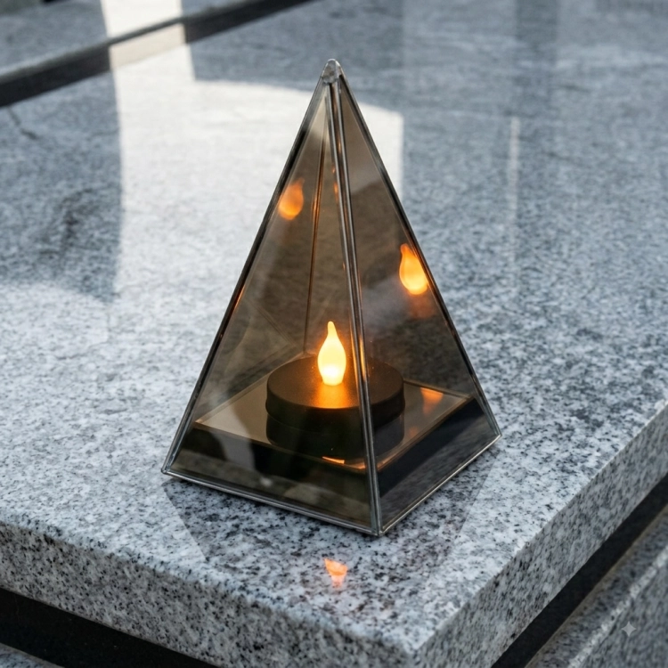 Znicz lustrzany piramida led
